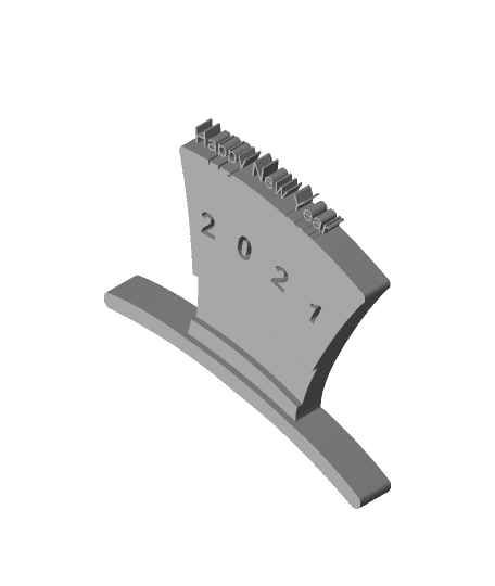 Top Hat Coaster HappyNewYear_2021 v1.stl #gift 3d model