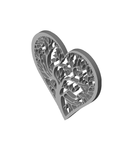 winter tree of life wall art tree in heart wall decor 2d love decoration 3d model