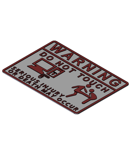 Warning sign board 4 3d model