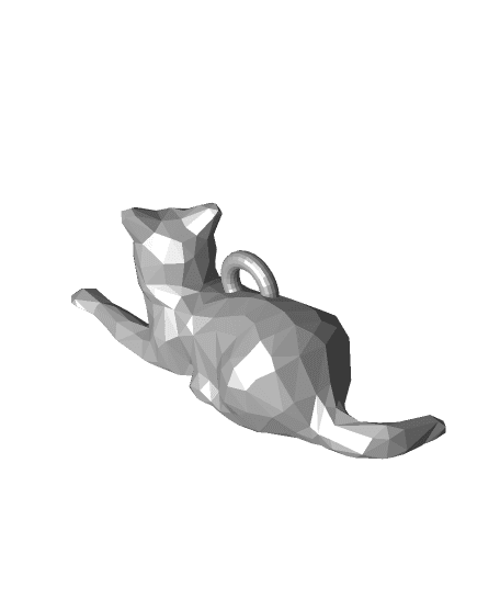 low poly cat keychain.stl 3d model