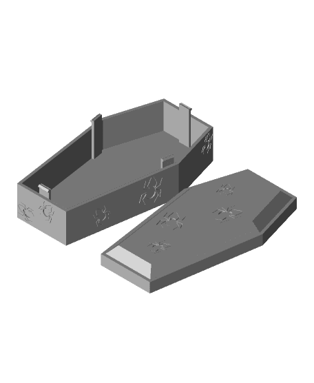 Coffin - 4 snap lid - Spiders.stl 3d model