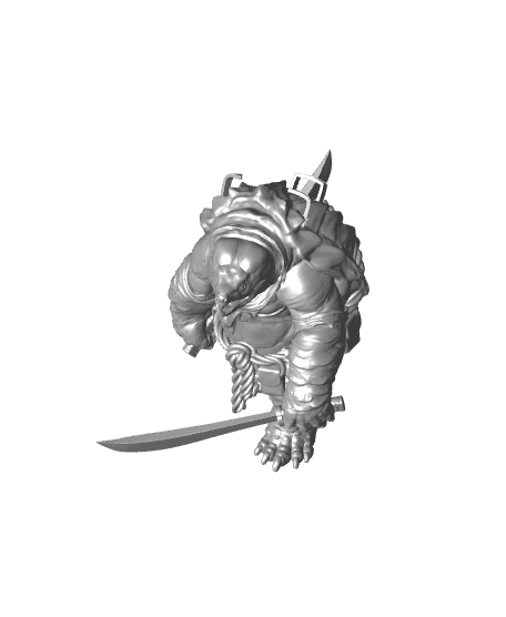 Dual Sword Tortle - Tabletop Miniature 3d model