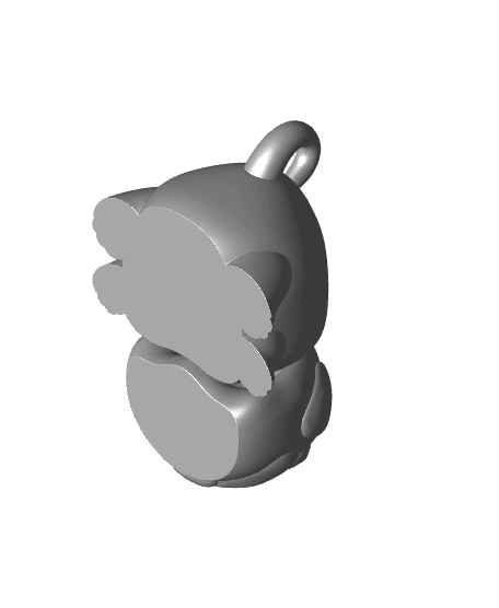 Cute Pug Keychain 3d model