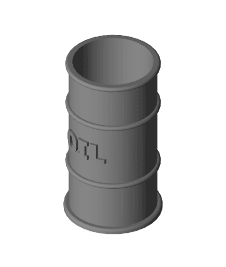 Oil Barrel Pen Holder 3d model