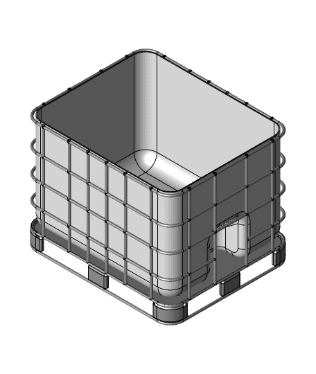 275 Gallon IBC Tote (High Cut Bottom) 3d model