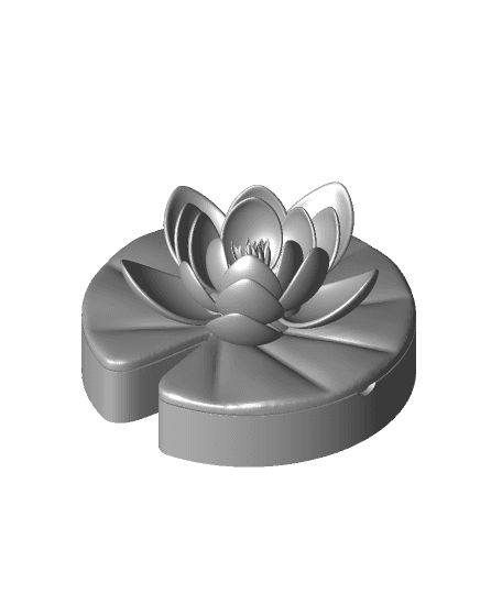 Ninfea Jewel Box - 160x160x85mm - 4 parts 3d model