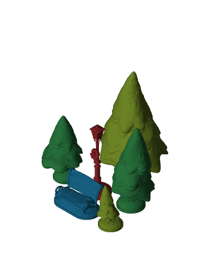 Christmas Village Accessories 3d model