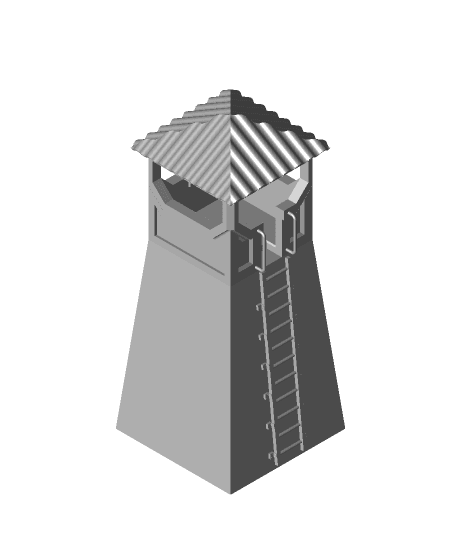 Terrain game Starwars themed watch tower 3d model