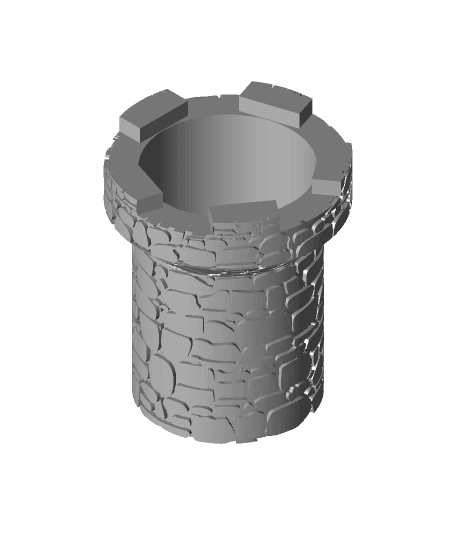 castle tower pen holder 3d model