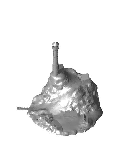 Lighthouse on Rock 3d model