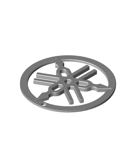 Yamaha logo keychain or christmas tree ornament 3d model