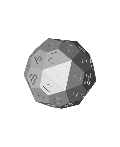 Glagolitic Alphabet d40 Polyhedral Die 3d model