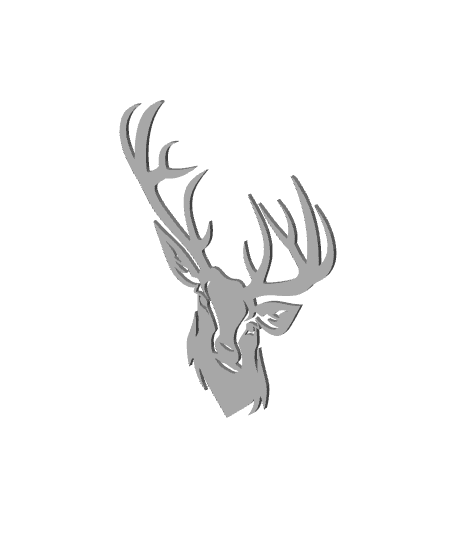 deer wall art woodland animal wall decor 2d animal 3d model