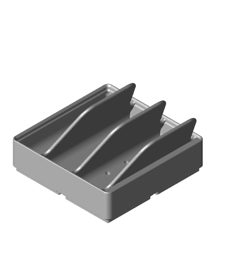 Gridfinity 2x2 Three-Bay Nipper, Stripper, Plier Rack 3d model