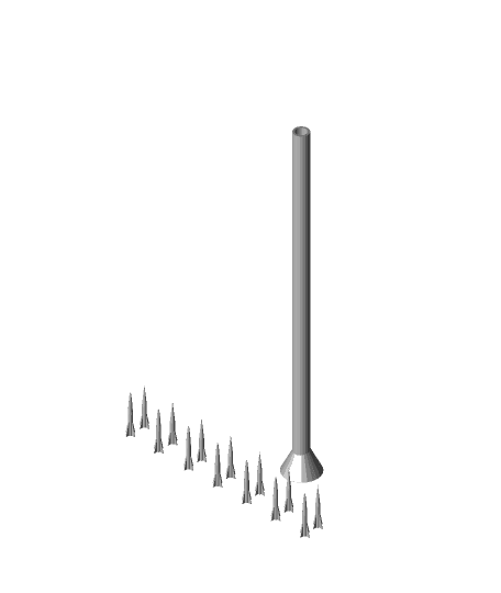 blowgun with darts 3d model