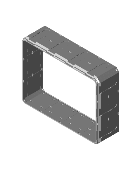 4x3x1 - Topped Multipoint Rail - Standard Click-In Multibin Shell Extension 3d model