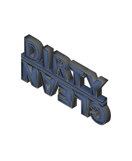 Clean Dirty Dishwasher Magnet 3d model