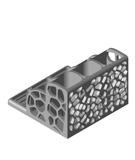 Desk organiser with USB & SD card holder in voronoi style 3d model