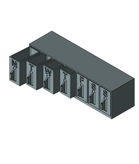 1-Week Vitamin Organizer Drawers 3d model