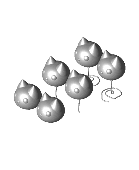 Cat Balloons 3d model