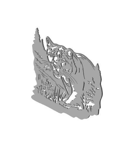 mountain lion wall art puma wall decor wild cat decoration 3d model