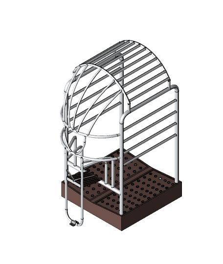 Gym cage stretching.step 3d model