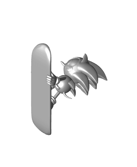 Sonic the Hedgehog Snowboard Statue Fan Art 3d model