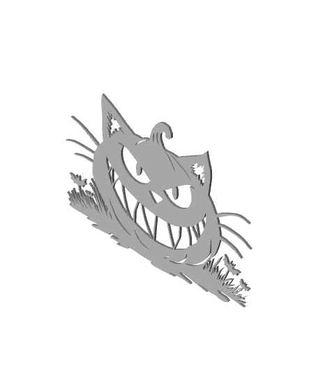 cheshire cat jackolantern alice in wonderland halloween decor 3d model