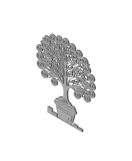 money tree wall art good luck charm wall decor 3d model