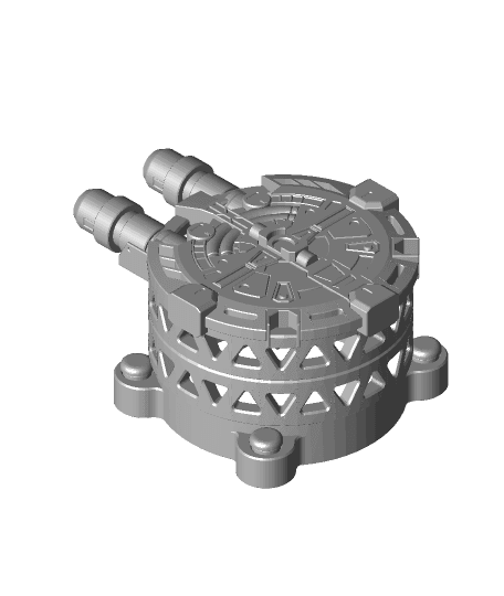 6mm-8mm Gun Emplacement and Alien Landscape Hex Base 3d model