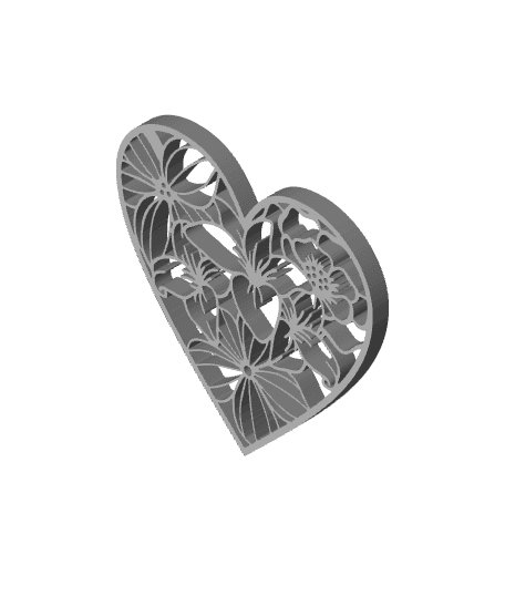 heart bouquet wall art flowers wall decor valentines day decoration 3d model