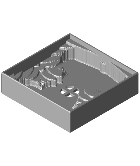 Square Fractal Bonsai Planter Pot.stl 3d model