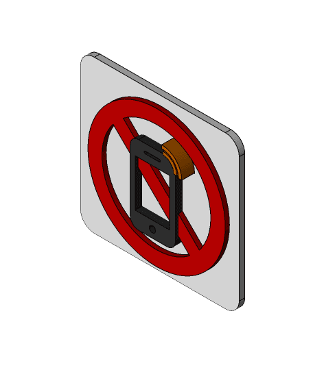 No Cellphone Sign 3D 3d model