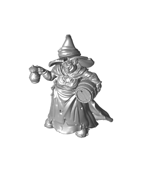 Granny Grog - Black Witch - PRESUPPORTED - Illustrated and Stats - 32mm scale  3d model