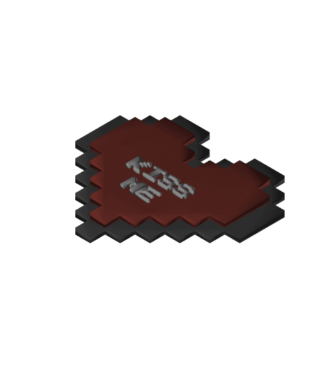 Heart pixelated - Kiss me 3d model