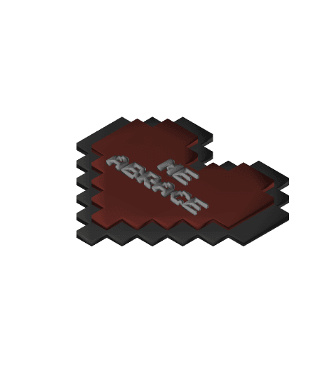 Heart pixelated - Me abrace 3d model