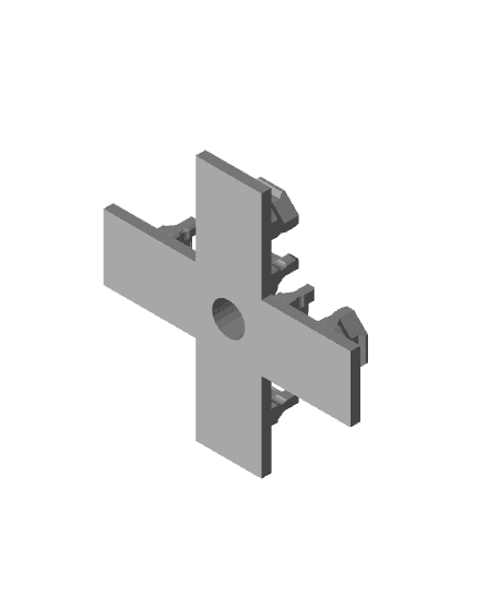 8 mm, Cross Quad Offset Snap - DS Part A - Command Strip.stl 3d model