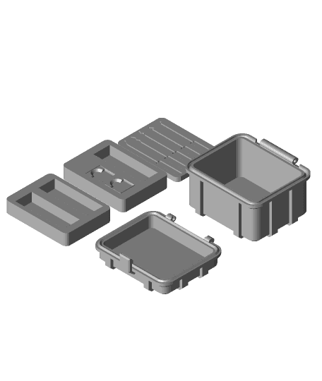 storage box for lock pick set, 3 USB drives and 2 mini SD cards 3d model