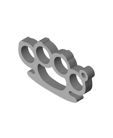 Brass knuckles keychain 3d model