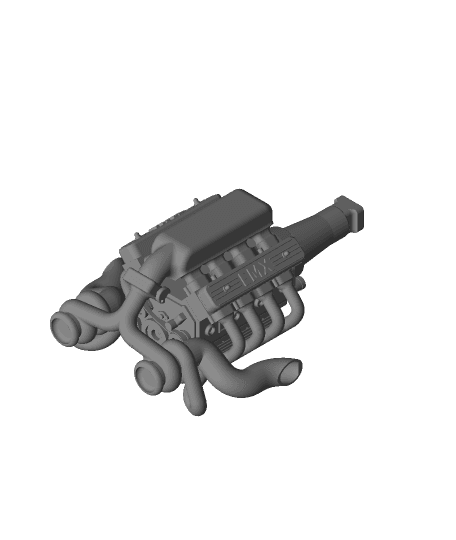 Twin Turbo V8 Engine 3d model