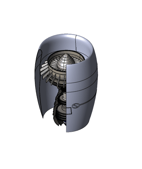 Printable Jet Engine Model 3d model