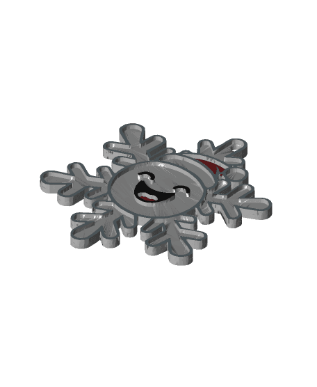 Happy Flake Christmas Ornament 3d model