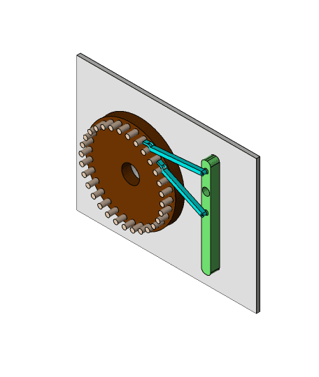 Lever and Pawns Mechanism 3d model