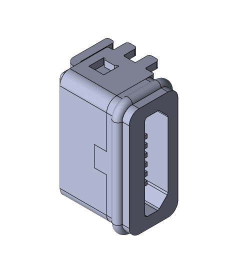 Micro USB-B type 5 Pin Connector 3d model