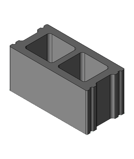 16in x 8in x 8in Cinder Block 3d model