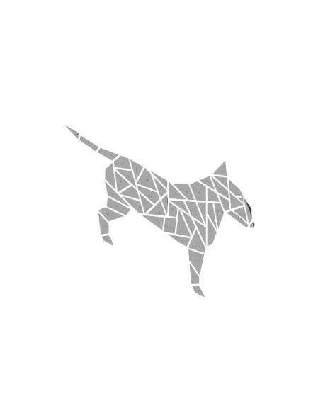 Geometric dog wall art - “Bull Terrier style” 3d model