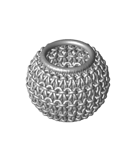 Garter Knit Round Bowl (Vertical) 3d model