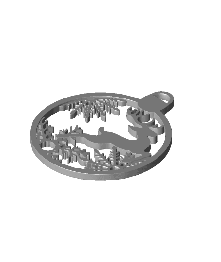 Reindeer Snowflake -Christmas Tree Ornament 3d model