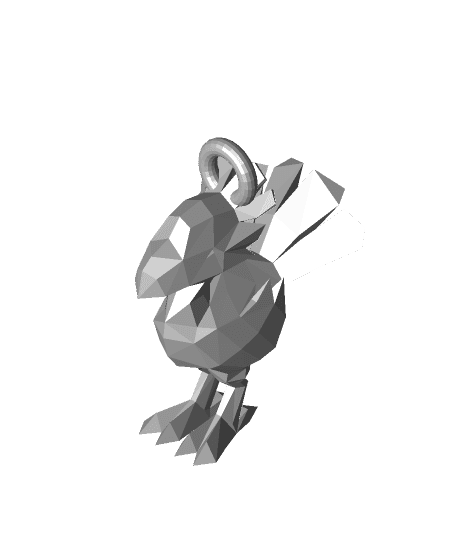 low poly chocobo keychain.stl 3d model