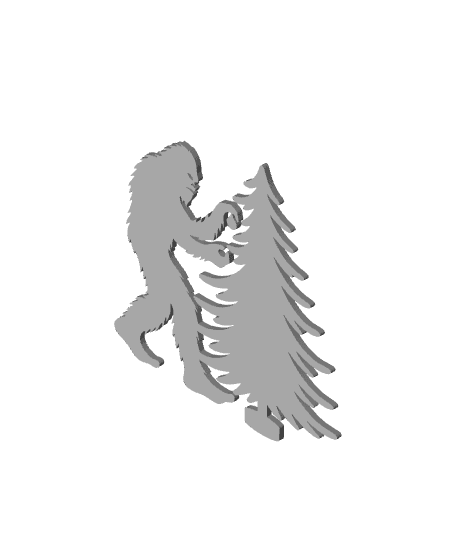 big foot christmas wall decor sasquatch decorating tree wall art 3d model